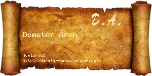 Demeter Áron névjegykártya